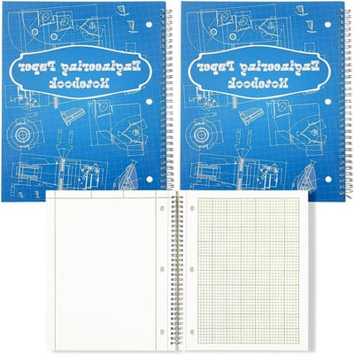 Rekenblok Technisch - Grafiekpapier Blok - Tekenen en Schetsen - Geperforeerde Lijntjes - 8.5 x 11 Inch - Blauw