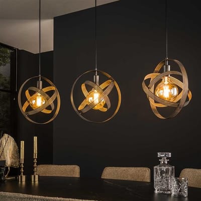 PS-Collection Cosmos Mesh 3L Artic Hanglamp - Ø33cm - Zwart - Metaal - hanglampen eetkamer, hanglamp zwart, hanglampen woonkamer, hanglamp slaapkamer, hanglamp kinderkamer, hanglamp rotan, hanglamp hout, hanglamp industrieel