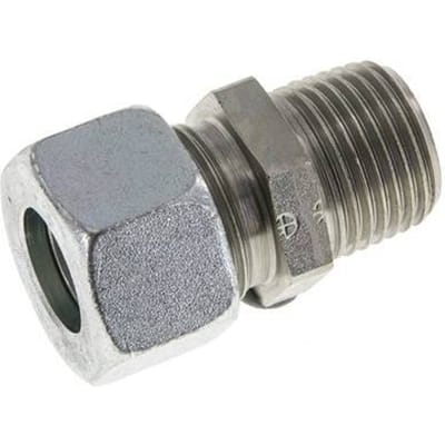 15L & R1/2'' Verzinkt Stalen Rechte Snijringkoppeling Buitendraad 315bar ISO 8434-1
