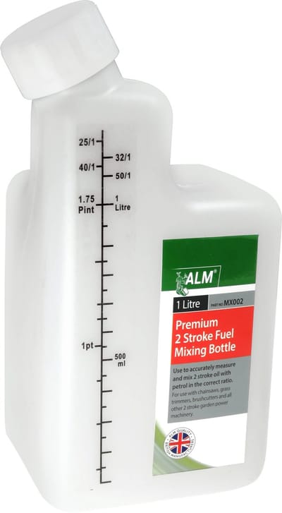 ALM premium mengflesje voor 2-takt motor olie - maatbeker voor mengen van benzine met motorolie