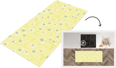 Keukenloper - Loper keuken - Meiden - Kamille - Bloemen - Patronen - 120x50 cm - Keukenloper vinyl