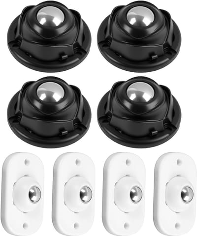 Mini Wielen Set - Meubelwieltjes Zwenkwielen - Voorwerpen Verplaatsen - 360 Graden Draaibaar - 8 Stuks - Grijs