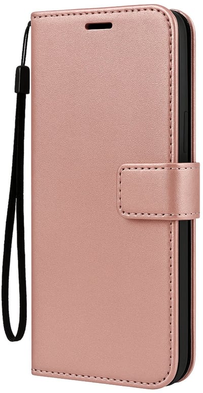 Hoesje Met Pasjeshouder - Geschikt voor Samsung Galaxy S25 Edge - Luxe Bookcase Portemonee - Flip Case - Kunstleer Book Case - Flipcase - Book Cover - Walletcase - Portemonneehoes - Rosé goud