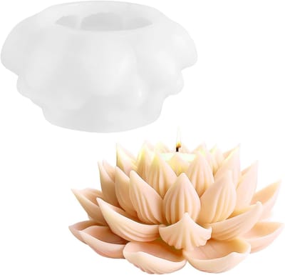 Siliconen Mallen voor 3D Lotus Bloem Kaarsen, Perfect voor Kaarsen Gieten en Creatieve Decoratie