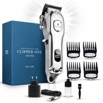 Revahs Tondeuse & Baardtrimmer voor mannen One-3 - Haartrimmer en Trimmer voor Hoofdhaar & Baard - Draadloze Hair Clipper - 7200 RPM - Keramische Messen - 240 Minuten - 4 Opzetkammen