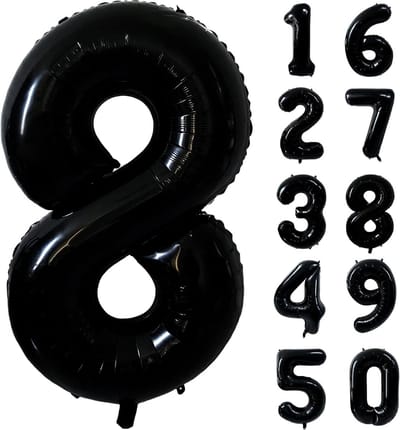 Reusachtige Folieballon Cijfer 40 Inch - Zwart Helium Ballonnen voor Feest, Verjaardag of Jubileum