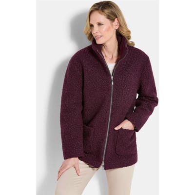 Teddyjas met opstaande kraag - aubergine - Gr. 38 van Goldner Fashion