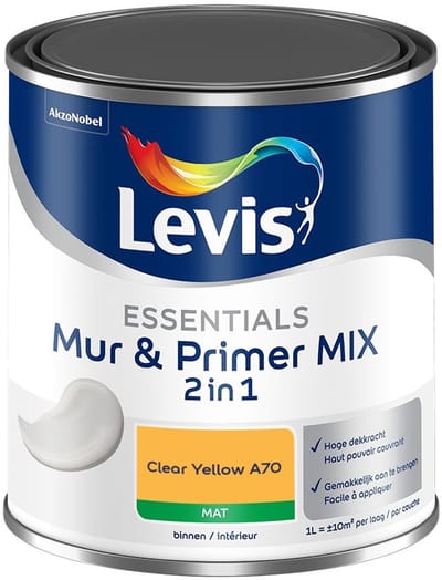 Levis - Essentials Mur & Primer Mix - Clear Yellow A70 - Mengverf - 1 L