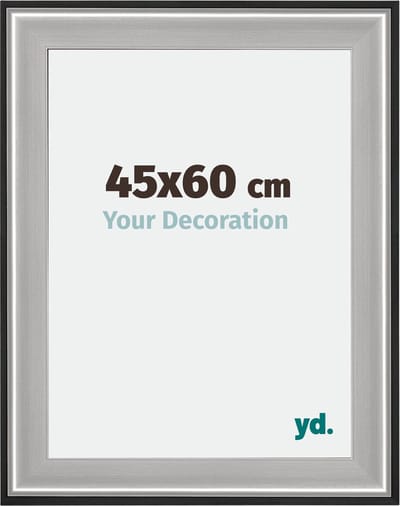 Your Decoration - Fotolijst 45x60 cm - Hout - Zwart Zilver Gepolijst - Birmingham