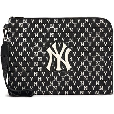 MLB Monogram Serie Vintage Bloemendruk Letterlogo NY Yankees Camera Tas Clutch Unisex tassen Zwart 3APOM012N-50BKS Black gray