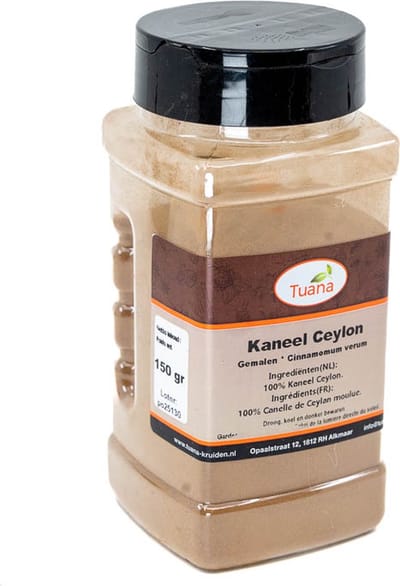 Tuana Kruiden - Kaneel Ceylon Gemalen - Strooibus 100 Gram - Tuanashop - MP-K-0002