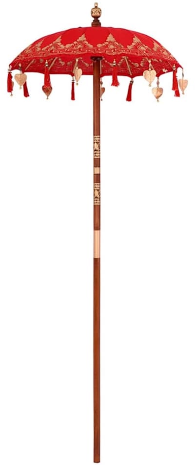 vidaXL - Balinese - Parasol - Rood - 125 - x - 125 - x - 260 - cm - Katoen