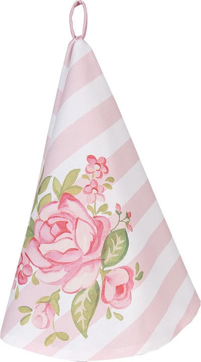 Clayre & Eef Theedoek Ø 80 cm Roze Katoen Rozen