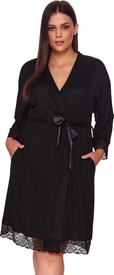 Doctor Nap Badjas Dames Modal | Kamerjas Dames | Zwart SWW.9710 XL