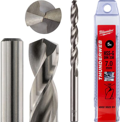 Milwaukee THUNDERWEB - Metaalboren DIN 338 - 5 en 10 stuks TW 7,0 x 109-5 stuks - 4932352393