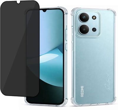 ChiGuard Hoesje + Privacy Screenprotector geschikt voor Xiaomi Redmi 15C – Gehard Glas – Anti Inkijk – Case