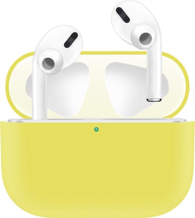 KELERINO. Siliconen Case geschikt voor Apple AirPods Pro - Hoesje - Geel