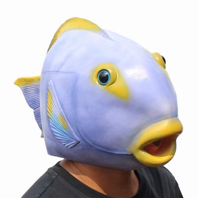 Ynkkvre - Dierlijk latex volhoofd masker - Realistisch vis masker - Kostuumhoofdmasker - Hoofdmasker - Cosplay accessoire - 100% natuurlijk latex - Verbetert zicht en ventilatie - Universele maat voor volwassenen/kinderen