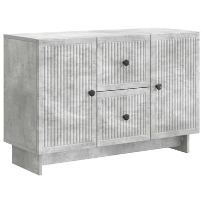 vidaXL - Dressoir - met - lade - Betongrijs - 89 - x - 34,5 - x - 60 - cm - Bewerkt - hout
