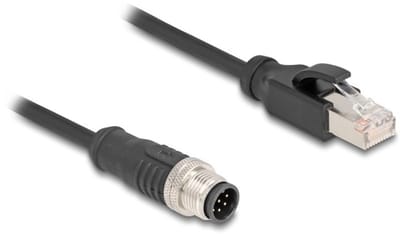 M12 8-pins A-gecodeerd (m) - RJ45 (m) industriële netwerkkabel | CAT5e | PVC | 2 meter