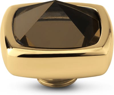 Melano Vivid Boxy CZ Steentje Coffee Goud