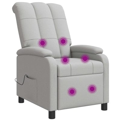 vidaXL - Massage - Relaxstoel - Wolkgrijs - Stof