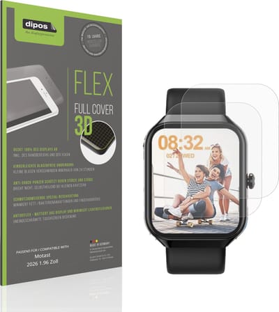 dipos FLEX – 2x Matte Screenprotector geschikt voor Motast 2026 1.96 Zoll | Volledige Schermbescherming | Case-Friendly