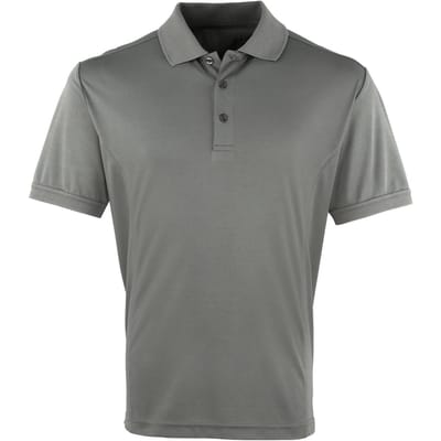 Premier Heren Coolchecker Pique korte mouw Polo T-Shirt (Donkergrijs)