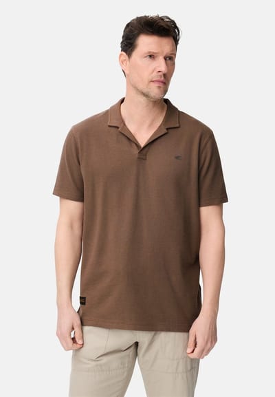 camel active Poloshirt van puur katoen - Maat menswear-S - Slibbruin
