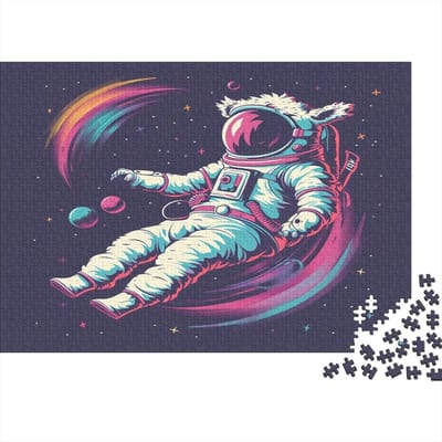 Astronaut Puzzel - Houten Legpuzzel - Ontspanning Thuis - Hoge Resolutie Print - 75 x 50 cm