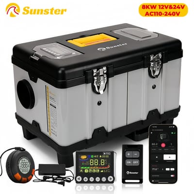 TB10pro 8KW 12/24/220V Diesel Extra Verwarming met CO Alarm Draagbare plateau Nachtverwarmer voor Auto RV Camper Tent Thuis Garage