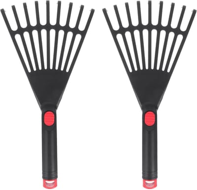 Dailygoods- Handhark - Ergonomische Kunststof Handgreep - Tuinhark - Bladhark - Bodemlosmaken - Slijtvast - 2 Stuks