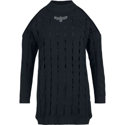 Black Premium by EMP Gebreide trui - Essential cold shoulder Strickpullover - S tot L - voor Vrouwen - zwart