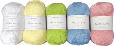 Bollen Bundel - 70% bamboe 30% katoen haakgaren - 5 bollen pakket - 5 x 50gram - Rainbow Pastel (002) - Baby Bamboo - Micha Yarns