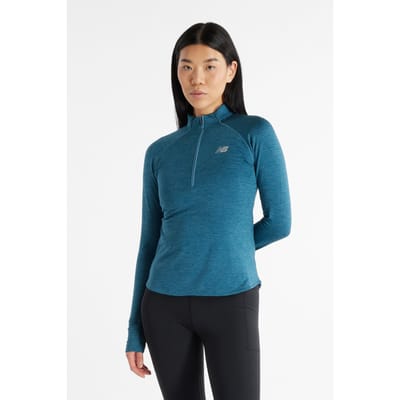 New Balance Athletics Heat Grid 1/2 Zip Top In Blue Taglia: XS | Maglie Sportivi Outlet | Donna | Blu