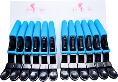 Haar in Stijl® 12 Krokodillen Haarklem Blauw - Sterke Styling Clips