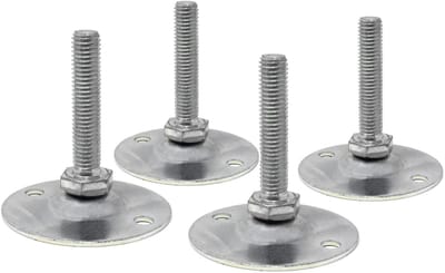 Dailygoody - Afstelschroef - Verstelbare schroef - Maximale belasting 500 kg - Zwart - M10 x 50 mm - Geschikt voor volwassenen - 4 stuks