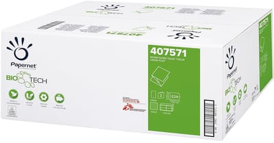 Ingevouwen toiletpapier - Zacht papier - Hygiënisch werken - Biologisch actief - 8960 stuks - Wit
