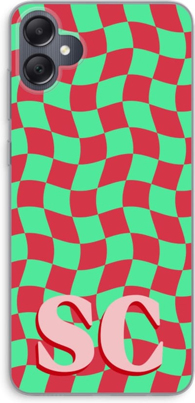 Gepersonaliseerd - Case Company® - Hoesje geschikt voor Samsung Galaxy A05 hoesje - Grid Monogram - Soft Cover Telefoonhoesje - Bescherming aan alle Kanten en Schermrand