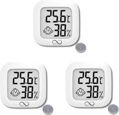 3 stuks Luchtvochtigheidsmeter - Thermometer Voor Binnen - Vochtmeter - Incl. Batterij 2032 lithium Call