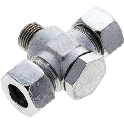 18L & G1/2'' Verzinkt Stalen T-Draaidoorvoer Snijringkoppeling Buitendraad 315bar NBR ISO 8434-1