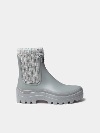 Regenlaarzen voor dames van rubber en gebreide stof | CAMOS