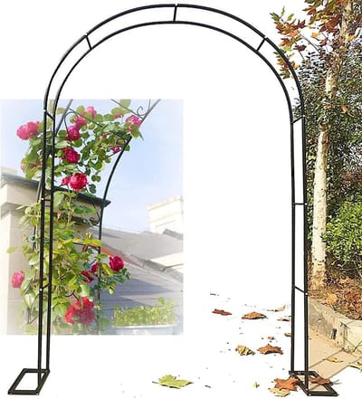 Metalen Tuinboog - Rozenboog Klimplanten - Decoratie Tuin - Waterdicht Duurzaam Staal - 3m x 2.2m - Zwart
