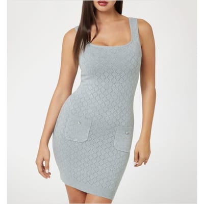 GUESS  Eco Holland Sl Scoop Nec Light Melange Grey M Taglia: M | Abiti Mini Outlet | Donna | Grigio