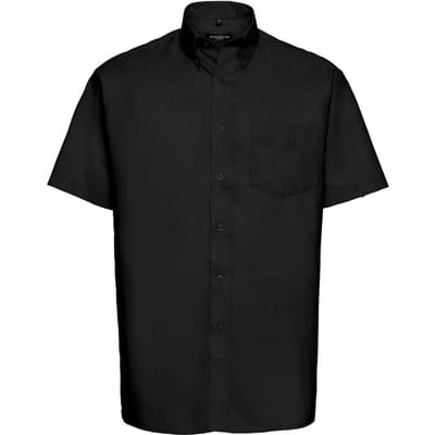 Russell Collection Heren Oxford Formeel Shirt (Zwart)