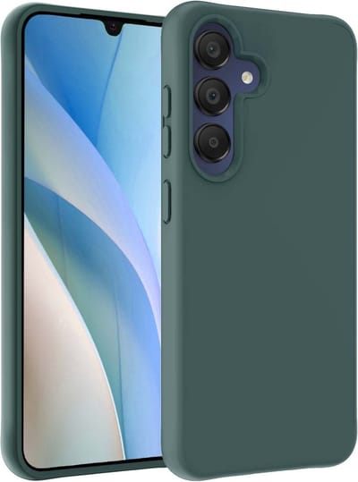 Hoesje - Geschikt voor Samsung Galaxy A15 - Sterk & Shockproof - Siliconen Case - Hoes Cover - Telefoonhoes - Donkergroen
