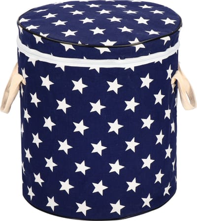 Springos Opbergmand - Speelgoedmand - Kledingmand - Organizer - Deksel - Sterren - Handvatten - Blauw