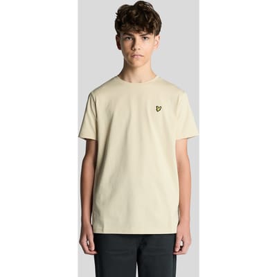 Lyle & Scott Plain T-shirt Polo's & T-shirts Jongens - Polo shirt - Zand - Maat 128/134