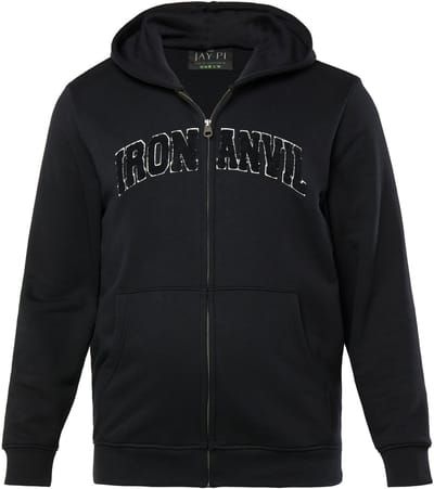 JAY-PI - Heren - Hoodie-jack Iron Anvil fitness sweatstof capuchon - Zwart - Maat 3XL