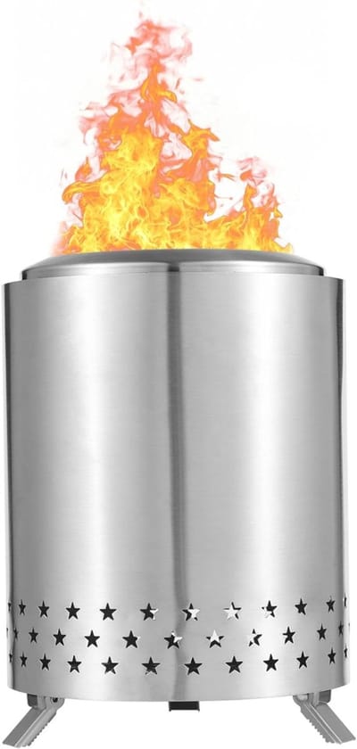 White-Label® Tafelhaard voor Binnen & Buiten - Sfeerhaard - Rond - Roestvrij Staal